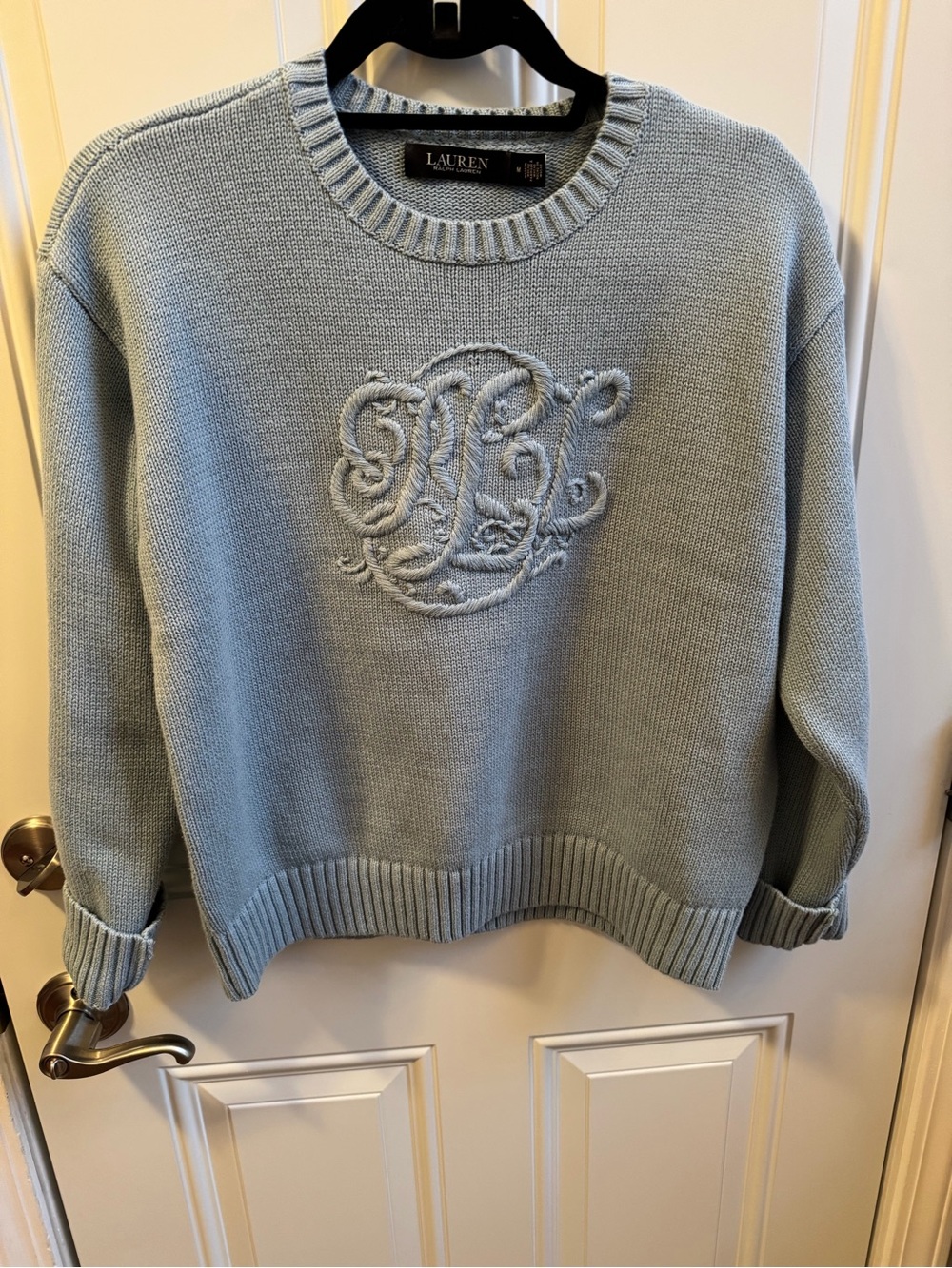 Ralph Lauren Light Blue Embroidered Crewneck Sweater